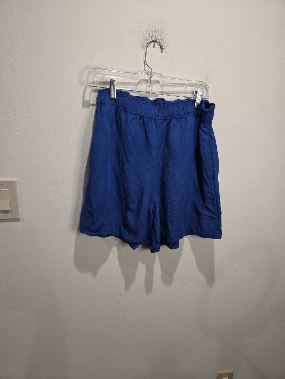 H&M Size M Beacgy Bright Blue Lunen Blend Pull On Shorts Pocket